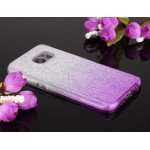 Wholesale Galaxy S7 Shiny Armor Hybrid Case (Silver - Purple)